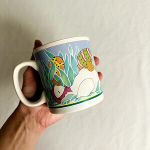 Vintage Easter Springtime Goose w/ Painted Eggs Cottagecore Coffee Cup